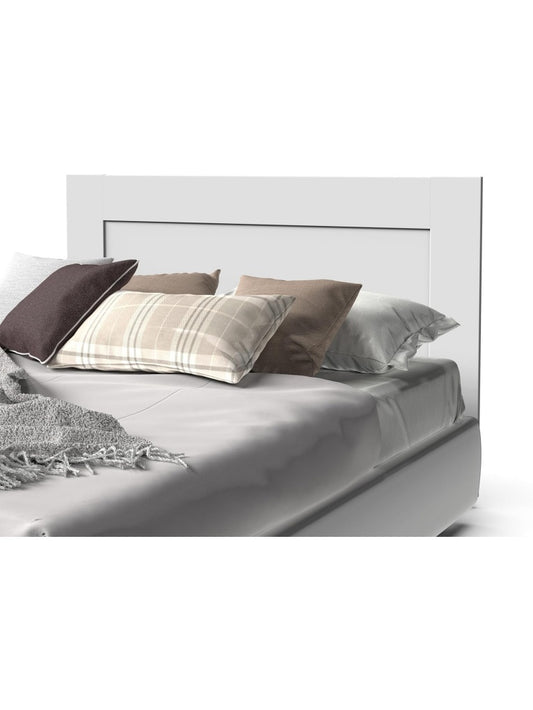 Cabecero para Cama Doble de 150 cm con Diseno Moderno en Blanco, 106 x 164 x 2.2