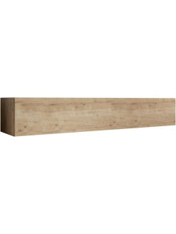 Mueble flotante para TV con instalacion mural, puerta de alto brillo y acabado roble, 120 x 30 x 40