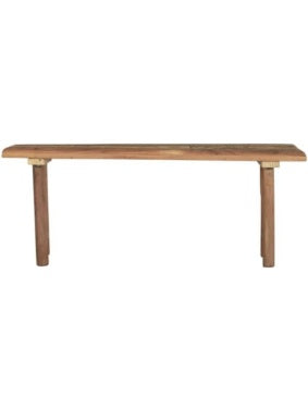 Banco Rustico de Madera Natural, Asiento Multifuncional para Entrada, Comedor o Dormitorio, 90