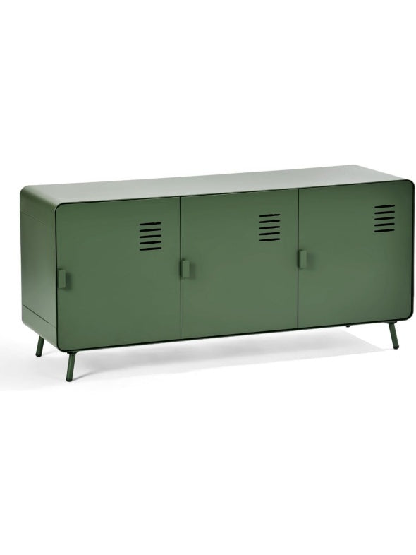 Aparador Industrial con 3 Puertas y Baldas Interiores, Mueble Auxiliar Metalico para Dormitorio o Salon,
